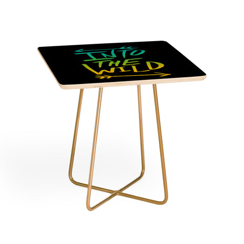Leah Flores Into The Wild Teal And Gold Side Table