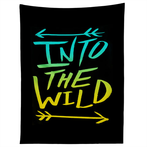 Leah Flores Into The Wild Teal And Gold Tapestry