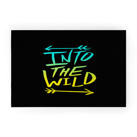 Leah Flores Into The Wild Teal And Gold Welcome Mat