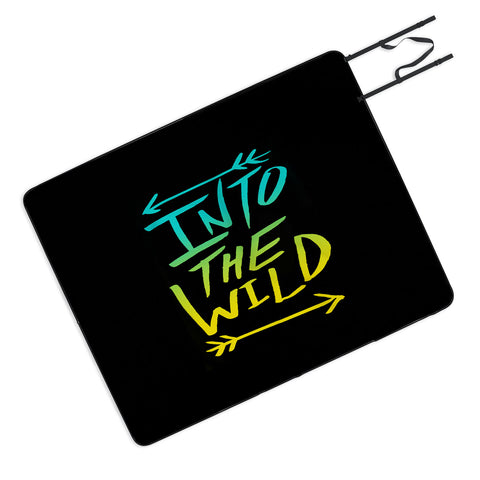 Leah Flores Into The Wild Teal And Gold Picnic Blanket