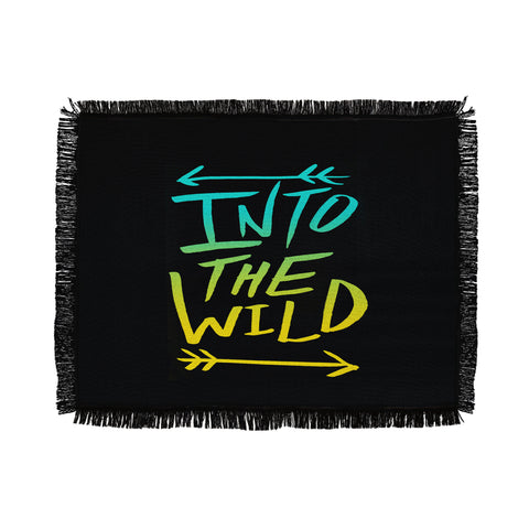 Leah Flores Into The Wild Teal And Gold Throw Blanket