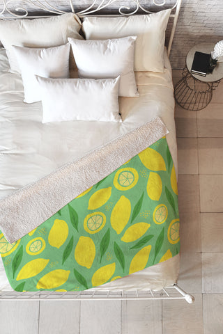 Leah Flores Lemonade Fleece Throw Blanket