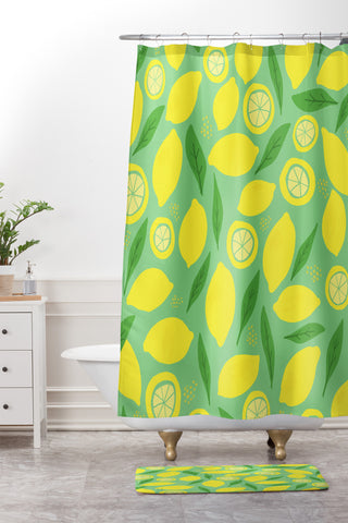 Leah Flores Lemonade Shower Curtain And Mat