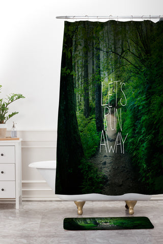 Leah Flores Lets Run Away 1 Shower Curtain And Mat