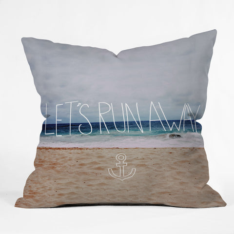 Leah Flores Lets Run Away III Outdoor Throw Pillow