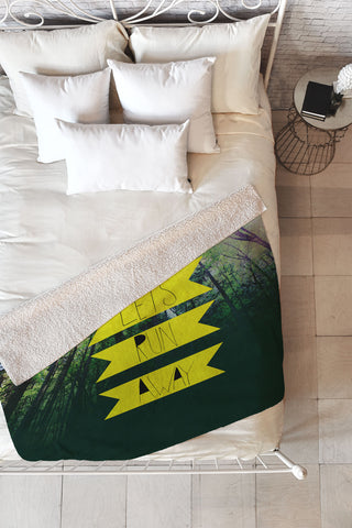 Leah Flores Lets Run Away IX Fleece Throw Blanket