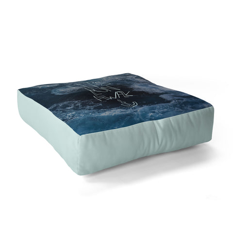 Leah Flores Lets Run Away Ocean Waves Floor Pillow Square