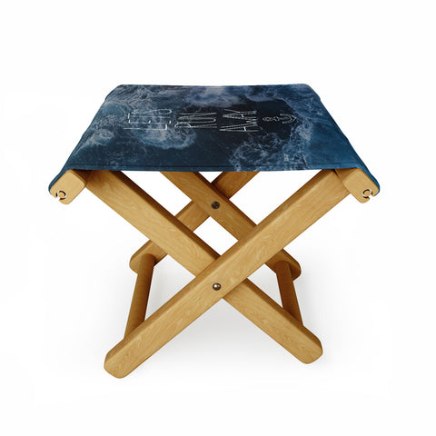 Leah Flores Lets Run Away Ocean Waves Folding Stool