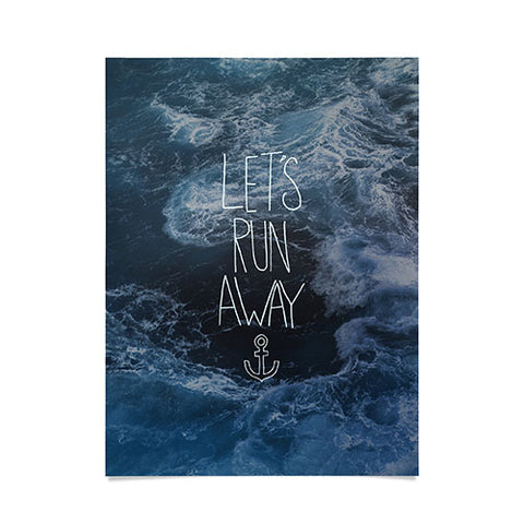 Leah Flores Lets Run Away Ocean Waves Poster
