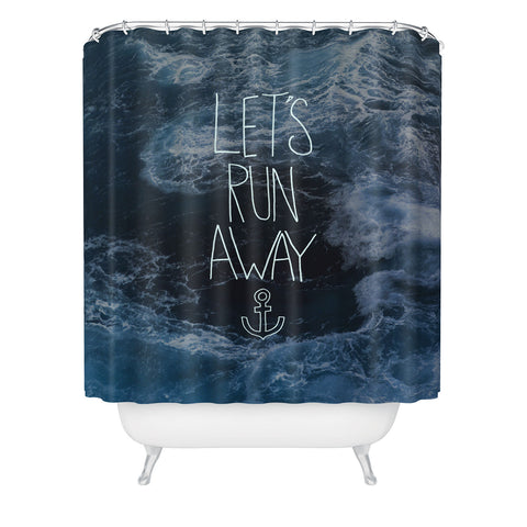 Leah Flores Lets Run Away Ocean Waves Shower Curtain