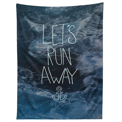Leah Flores Lets Run Away Ocean Waves Tapestry