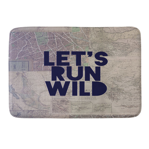Leah Flores Lets Run Wild X Maps Memory Foam Bath Mat