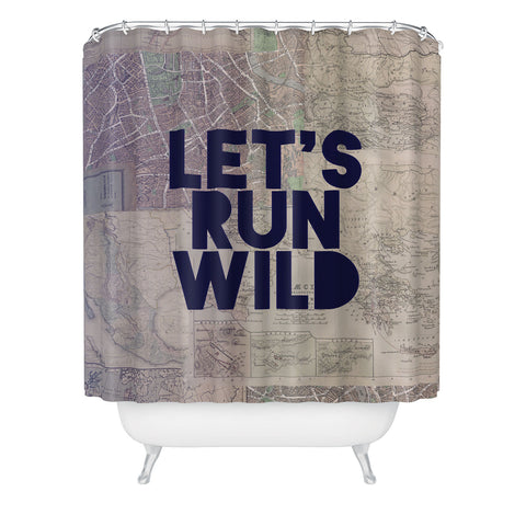 Leah Flores Lets Run Wild X Maps Shower Curtain