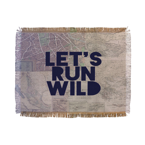 Leah Flores Lets Run Wild X Maps Throw Blanket
