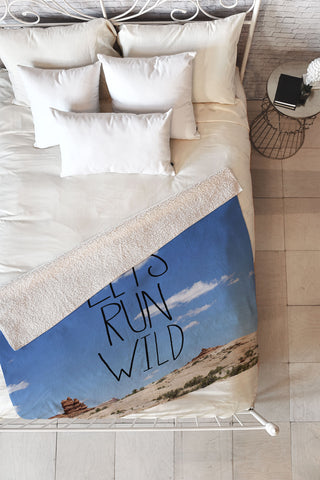 Leah Flores Lets Run Wild X Moab Fleece Throw Blanket