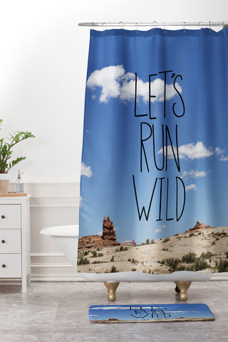 Leah Flores Lets Run Wild X Moab Shower Curtain And Mat