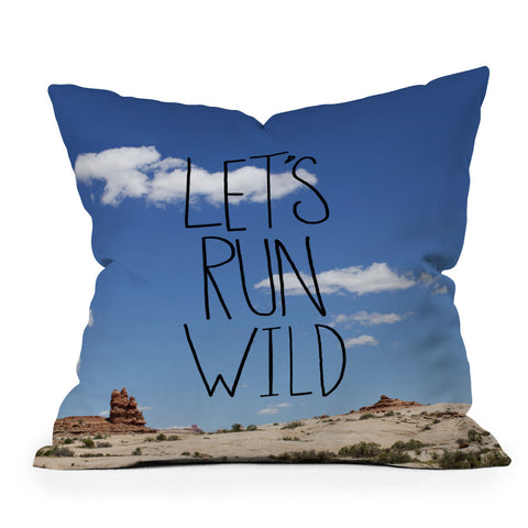 Leah Flores Lets Run Wild X Moab Throw Pillow