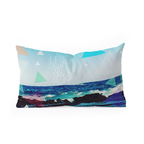 Leah Flores Lets Sail Away Oblong Throw Pillow