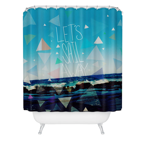 Leah Flores Lets Sail Away Shower Curtain