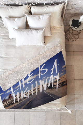 Leah Flores Life Is A Highway Fleece Throw Blanket
