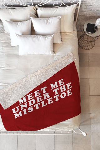 Leah Flores Mistletoe Kiss Fleece Throw Blanket