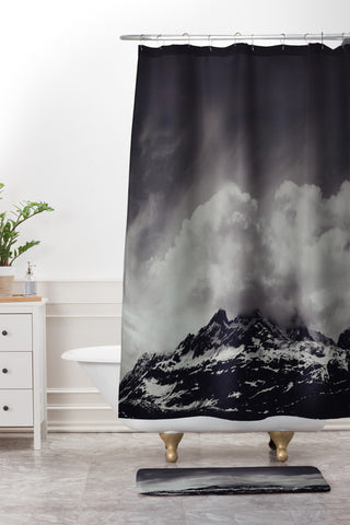 Leah Flores Mountain Shower Curtain And Mat