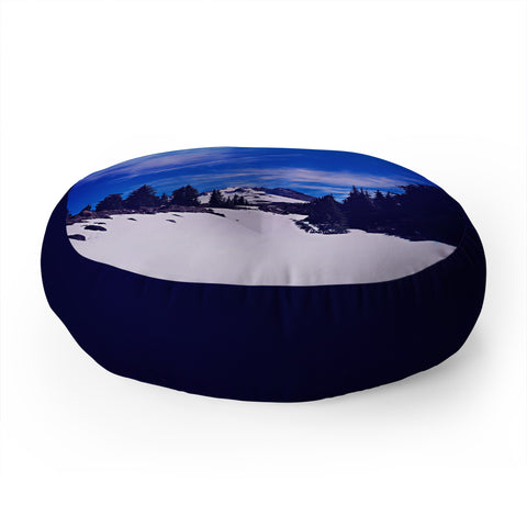 Leah Flores Mt Hood Floor Pillow Round