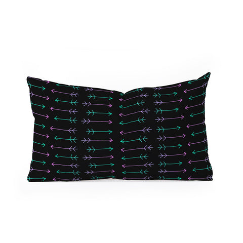 Leah Flores Neon Warrior Oblong Throw Pillow