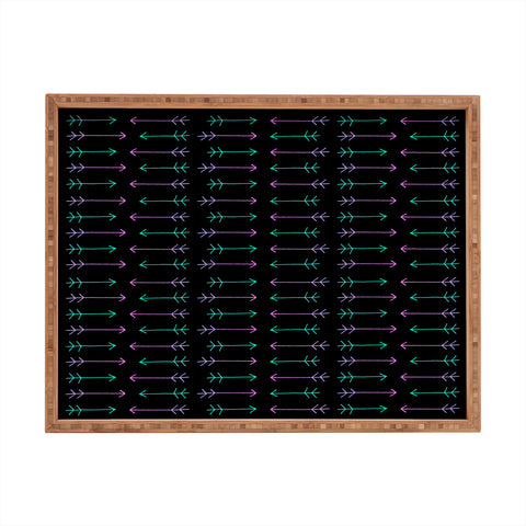 Leah Flores Neon Warrior Rectangular Tray