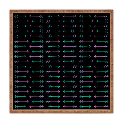 Leah Flores Neon Warrior Square Tray