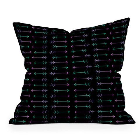 Leah Flores Neon Warrior Throw Pillow
