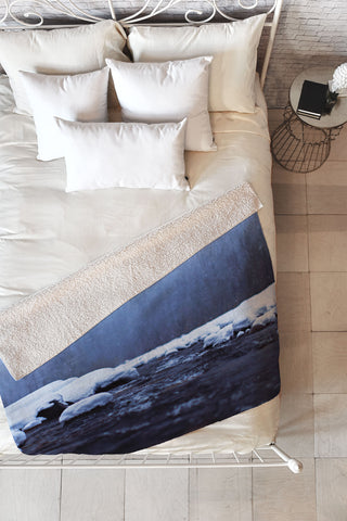 Leah Flores Nisqually River Fleece Throw Blanket