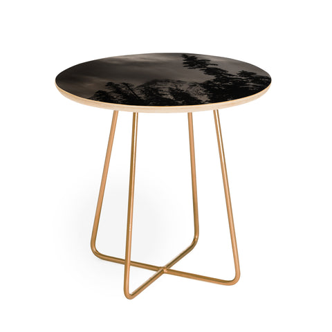 Leah Flores North Cascade Mountain Blizzard Round Side Table