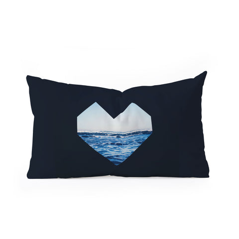 Leah Flores Ocean Heart Oblong Throw Pillow