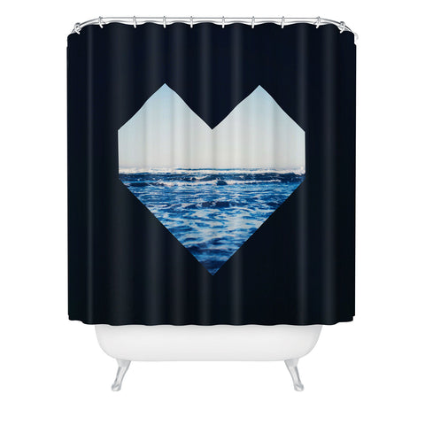 Leah Flores Ocean Heart Shower Curtain