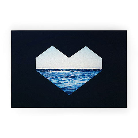 Leah Flores Ocean Heart Welcome Mat