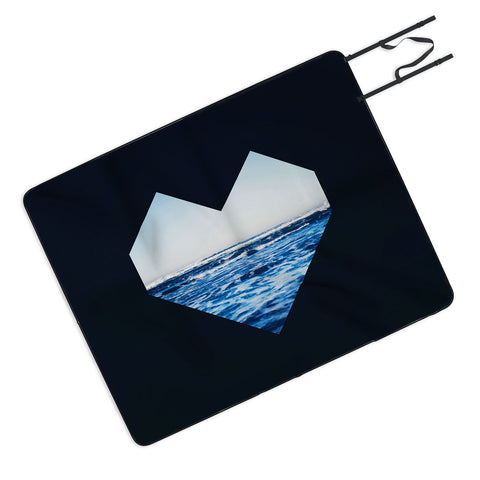 Leah Flores Ocean Heart Picnic Blanket