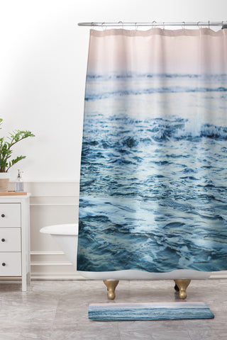 Leah Flores Pacific Ocean Waves Shower Curtain And Mat