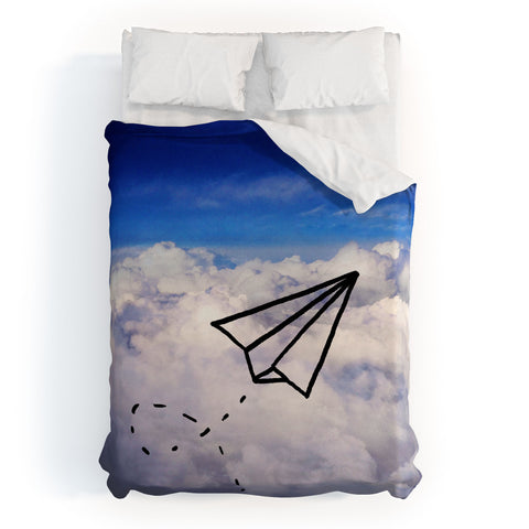 Leah Flores Paper Plane Duvet Cover