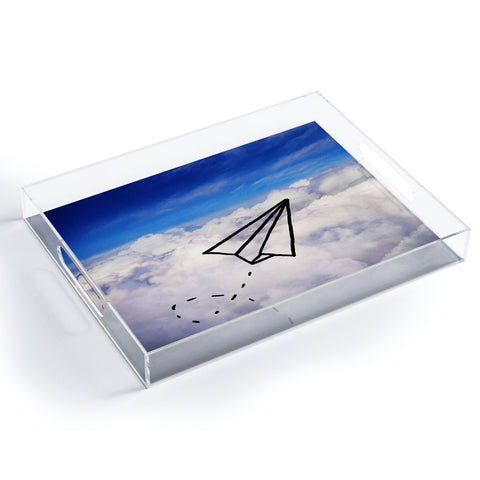 Leah Flores Paper Plane Acrylic Tray