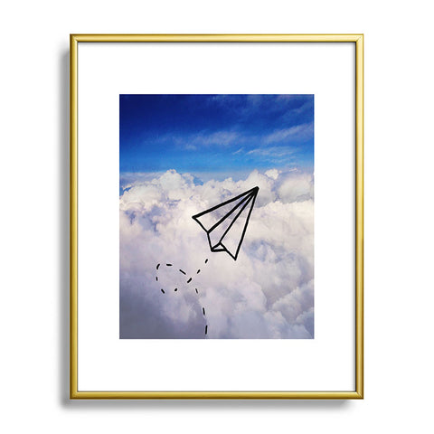 Leah Flores Paper Plane Metal Framed Art Print