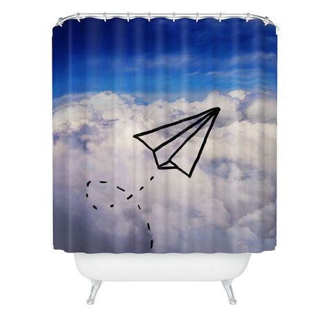 Leah Flores Paper Plane Shower Curtain