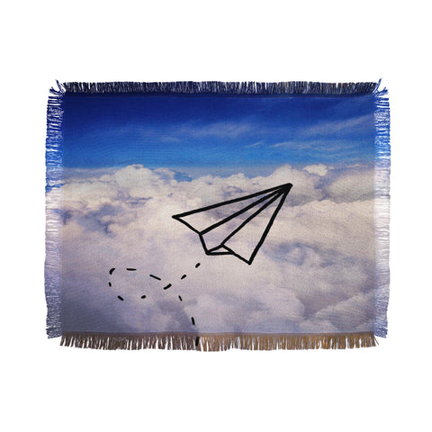 Leah Flores Paper Plane Throw Blanket