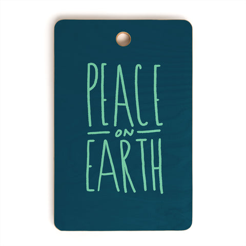 Leah Flores Peace On Earth Type Cutting Board Rectangle
