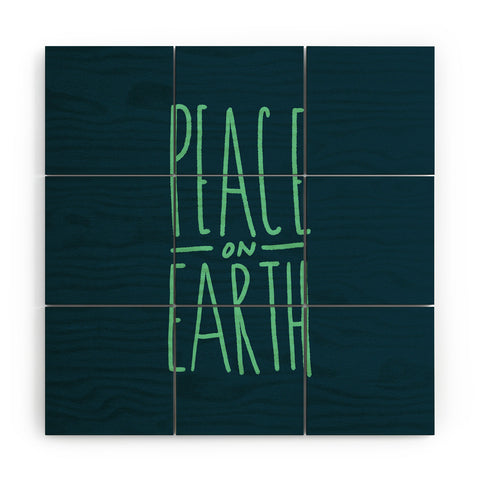 Leah Flores Peace On Earth Type Wood Wall Mural