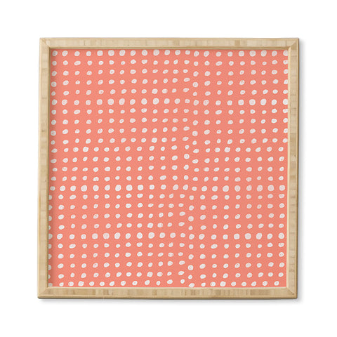 Leah Flores Peach Scribble Dots Framed Wall Art