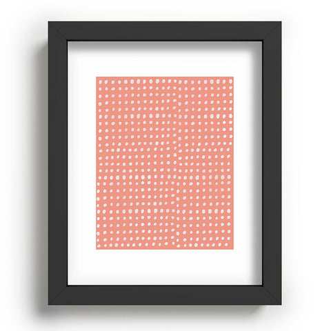 Leah Flores Peach Scribble Dots Recessed Framing Rectangle