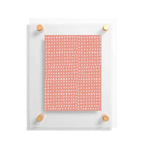 Leah Flores Peach Scribble Dots Floating Acrylic Print