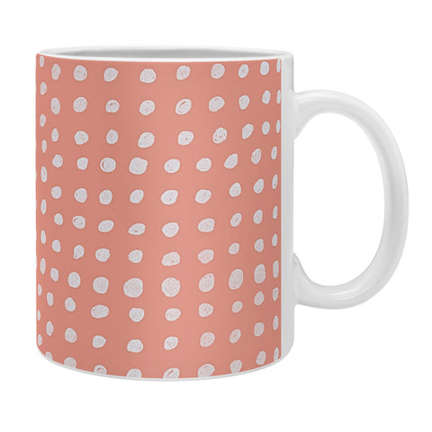 Leah Flores Peach Scribble Dots Coffee Mug