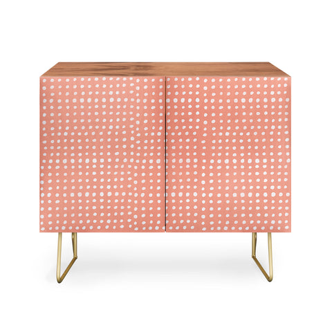 Leah Flores Peach Scribble Dots Credenza